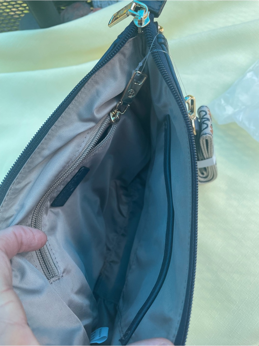 NWT Bostanten Textured Vegan Leather Crossbody Bag Slate Blue Style #BSB10224 - Picture 8 of 13